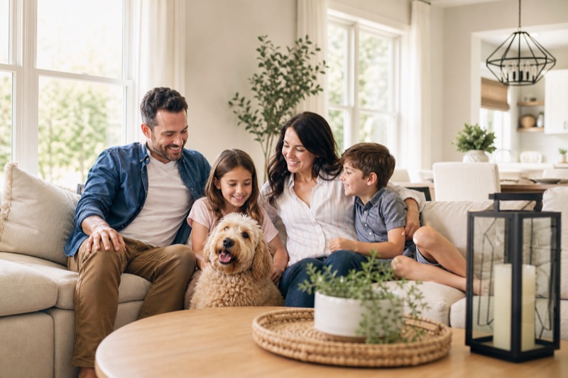 Family enjoying a protected, pest-free home